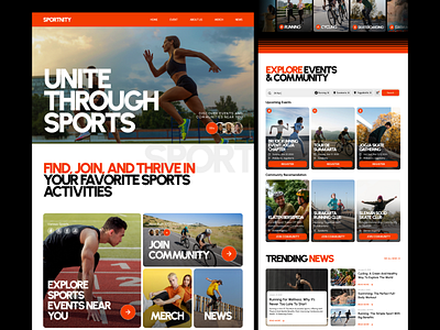 SPORTNITY - Sport Events & Community Landing Page community landing page sport sport website uiux website