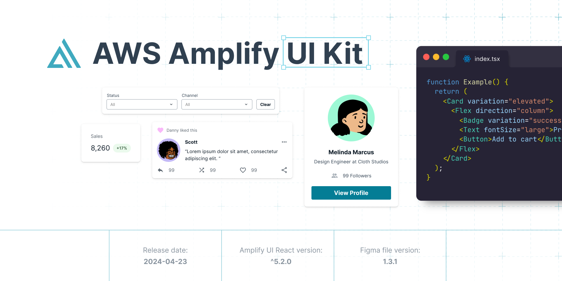 AWS Amplify UI Kit 3d animation branding graphic design logo motion graphics ui