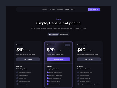 Dark mode pricing page dark mode pricing pricing page