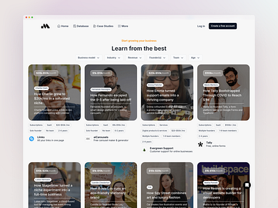 Milestones Case Studies Page product design ui ux