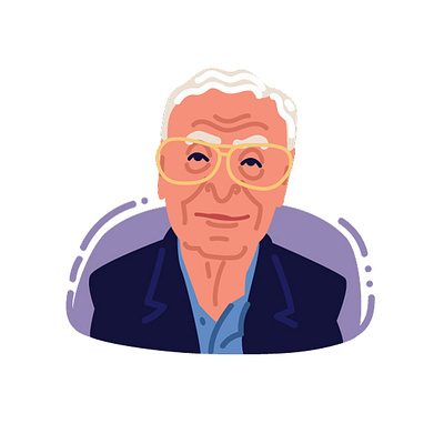 Michael Caine actor avatar character design face flat head illustration michael caine minimal movie portrait vector