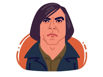 Javier Bardem (Anton Chigurh) actor anton chigurh character face flat design head illustration javier bardem minmal movie portrait vector