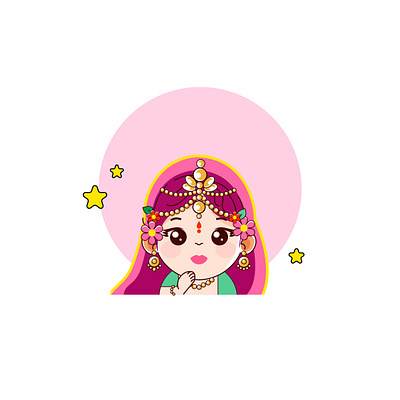 Baby Radha character design flat graphic design illustration ui vector