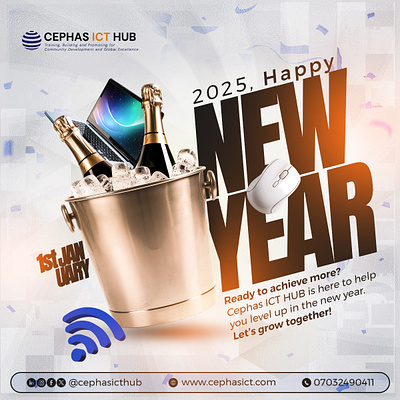 Happy New Year branding cephas design flyer graphic design happy new year illustration logo tech typography vector