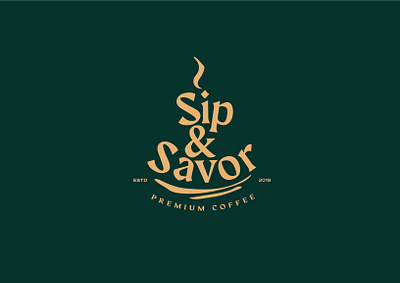 Sip & Savor Premium Coffee branding classic design graphic design illustrator logo vector