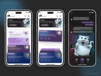 Final Drop | Learn Languages with Pokie! ai avatar animated app design cards chatbot ai couses duolingo inbox language app language learning app learning learning app mobile app mobile app design ui ux voice chat