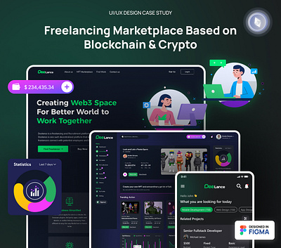 Freelancing Marketplace Based on Blockchain & Crypto 3d animation branding businessprofile company profile design graphic design illustration logo mobile design motion graphics responsive design seamless ui ux vector web app website design