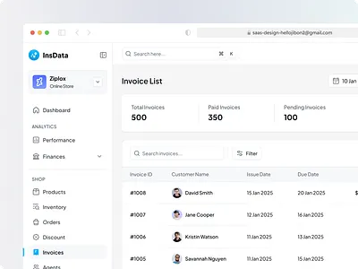 Sales management - Invoice list dashborad figma figma design invoice invoice list invoice list page invoices ui ui design user interface design ux ux design web app webapp webapplications