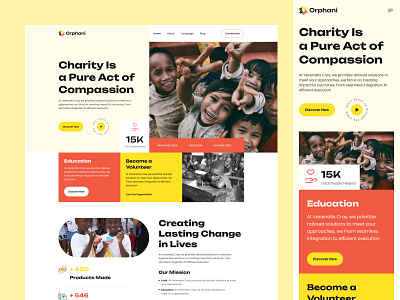 Orphani | Charity UI template | Nonprofit agency animation boomdevs charity design landing page orphan portfolio website template ui ui template web design website