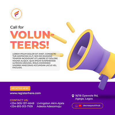 Call for Volunteers graphic design publicity social media