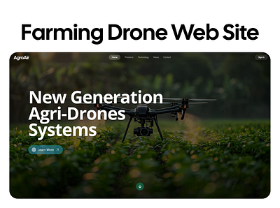 Agriculture Drone Technology Website Landing Page Design agriculture drone farm farming website navigation bar ui web