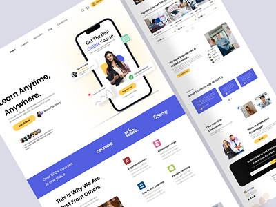 E-Learning- Landing Page design e learning website graphic design landing page logo ui web page