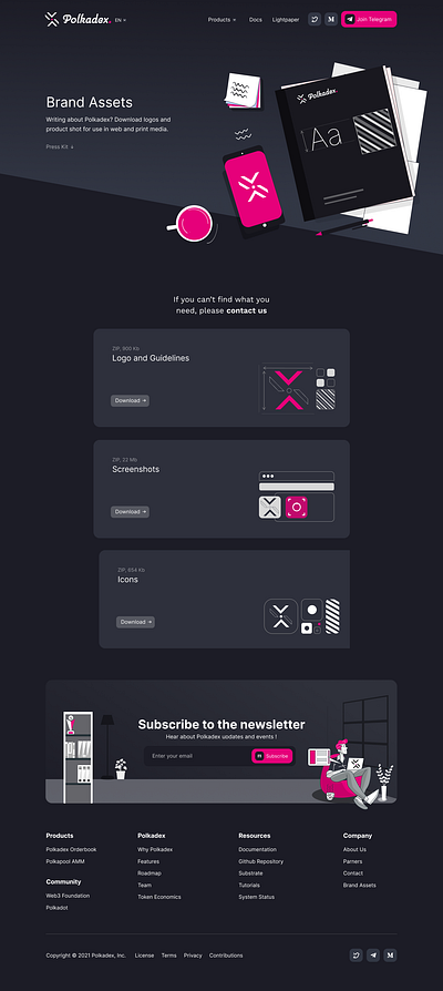 Polkadex Brand Assets Page digital assets