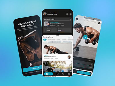 Fitness Mobile App Design adobe xd dribbble figma fitness app graphic design minimal design mobile application moderan design motion design new look ui ui design ux design