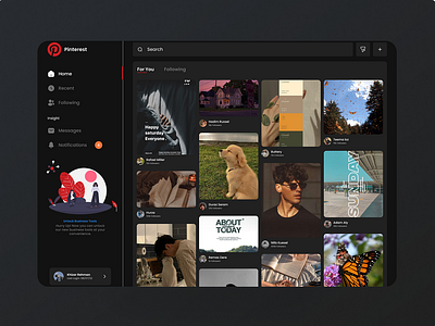 Pinterest Redesign animation branding dashboard design figma graphic design illustration minimal design pinterest redesign ui ui design ux design website design