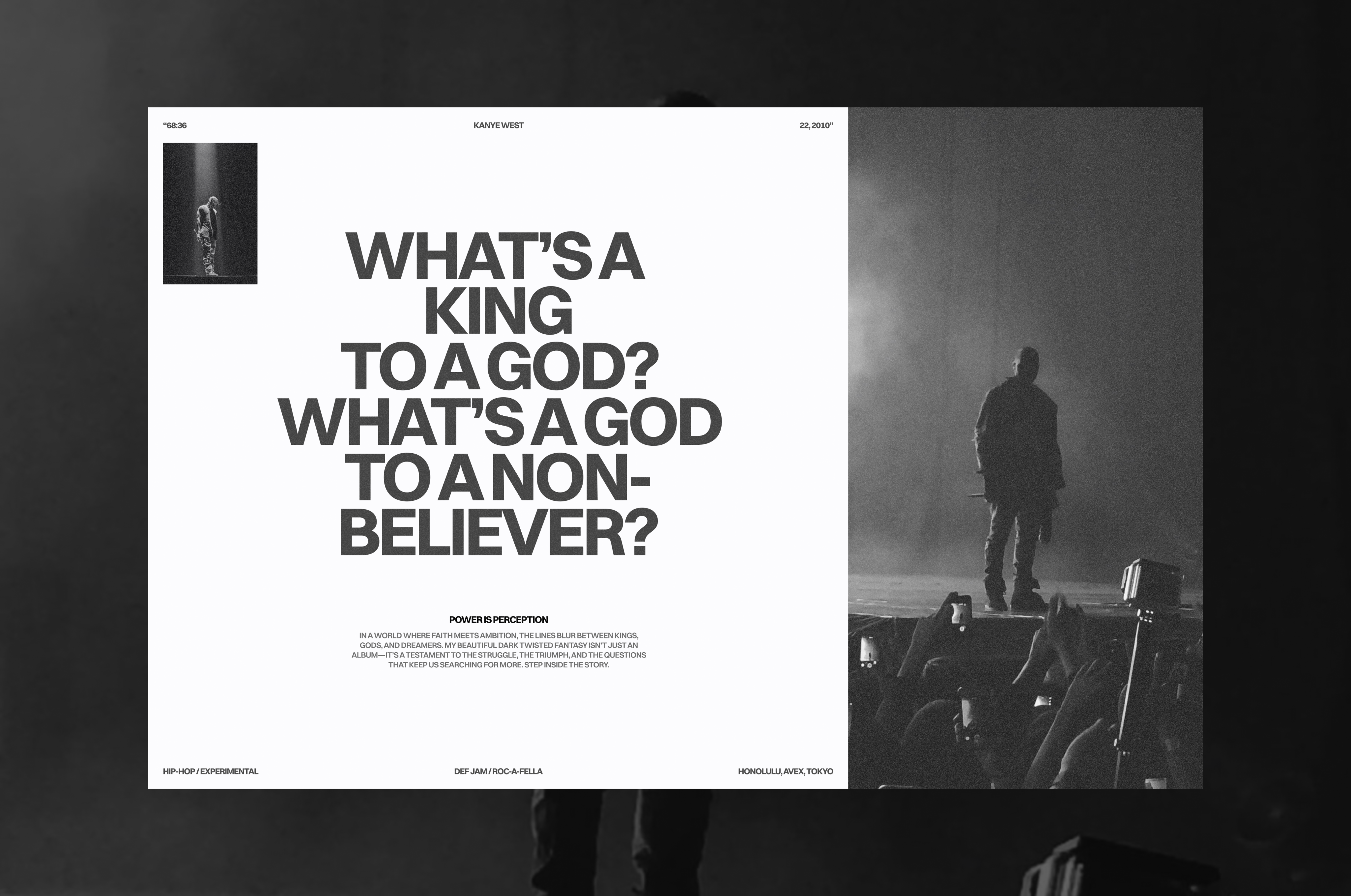 Example of Album website ~ Kanye west