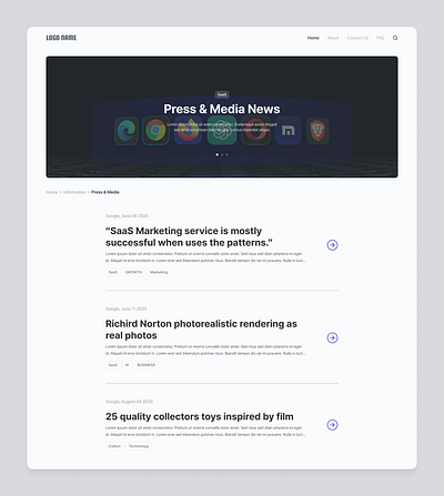 Press Page - Daily UI 051 daily ui