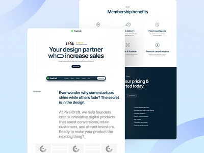 PixelCraft — Agency Landing Template agency branding clean creative creativesupport design digital agency framer landing landing page minimal modern mordean template ui ux web design webflow website