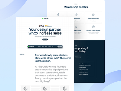 PixelCraft — Agency Landing Template agency branding clean creative creativesupport design digital agency framer landing landing page minimal modern mordean template ui ux web design webflow website