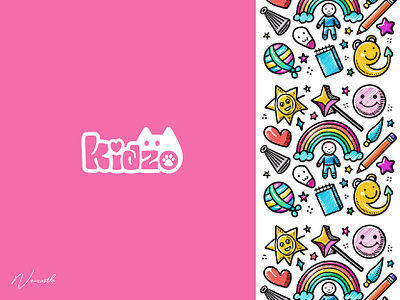 Kidzo / Clothes and accessories Online shop for kids branding cat cat logo child logo design dress logo girl logo graphic design heart logo illustration kid kids kids logo logo logo design love love logo pink logo typography vector