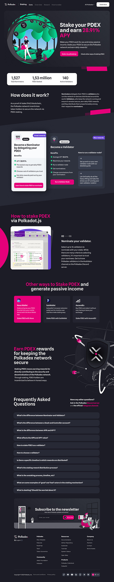 Polkadex Staking Page platform design