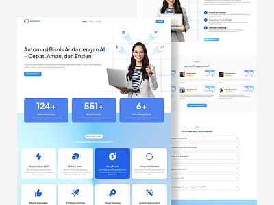 ShoopeGPT - AI Service Landing Page ai blue branding clean design figma landing page marketing modern prototype simple ui uiux ux website white