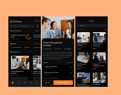 Course Mobile Application Design app design application design branding figma graphic design illustration minimal design online course ui ui design ux design website design