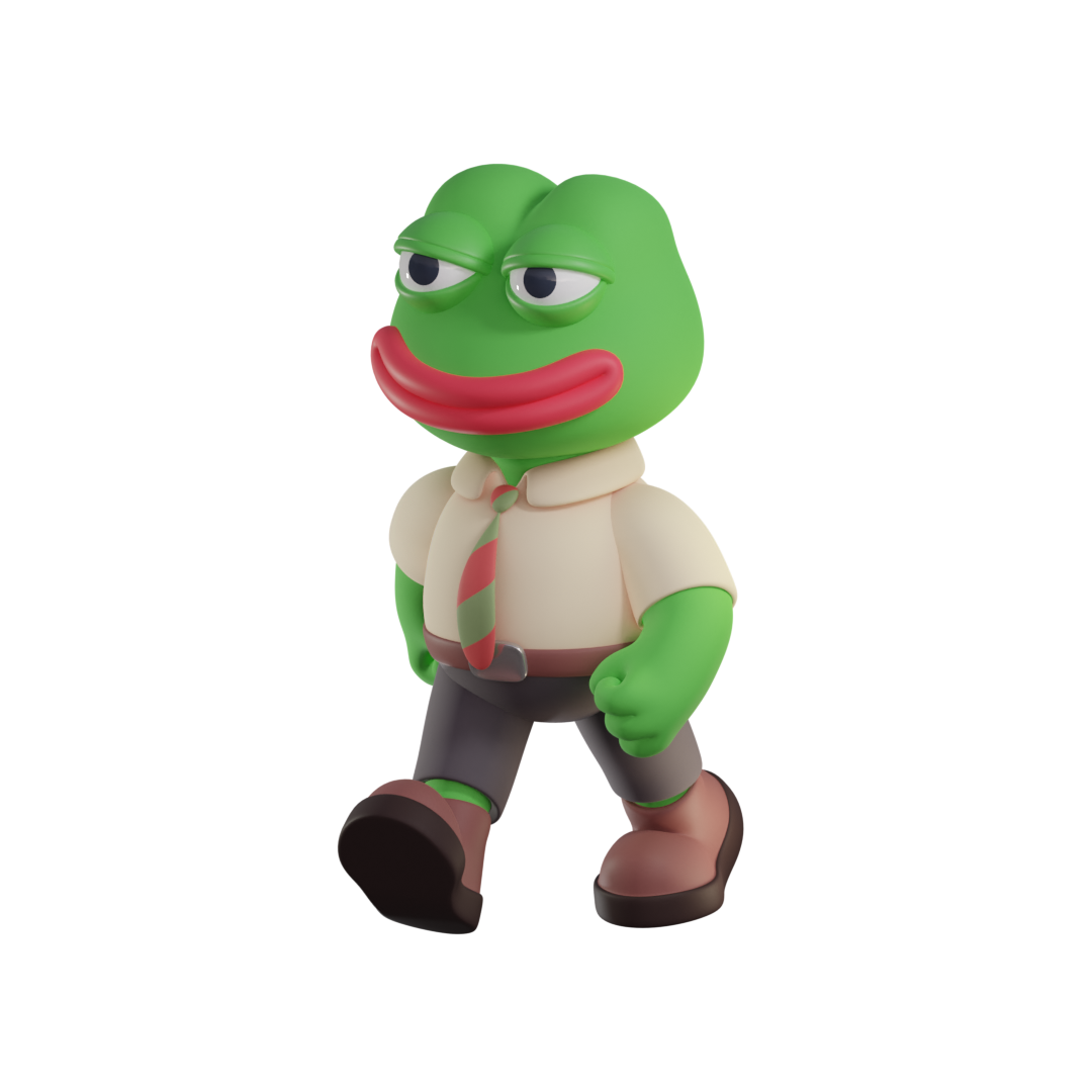 Stylized animation of a lego figure and Pepe in 3D. 3d animation blender character