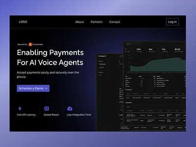 Hero Section Concept For AI Company ai website hero section design landing page landing page design startup web design startup website web design website ui design