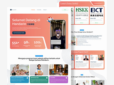 Han.Darin - Mandarin Course Landing Page branding china chinese clean course design figma landing page language mandarin modern simple ui uiux ux website white