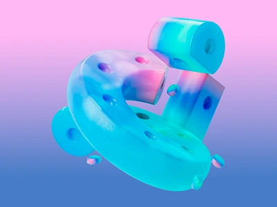 Holey Harmony: 3D design 3d 3d art 3d art work 3d composition 3d design 3d harmony 3d visual abstract candy colors design fluid shapes geometrical forms gradient colors graphic design holey design pastel blue pink playful playful design white