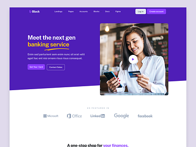 Business Landing Page Design Concept - Block UI business clean concept creative figma figma landing page landing page minimal modern services testimonial