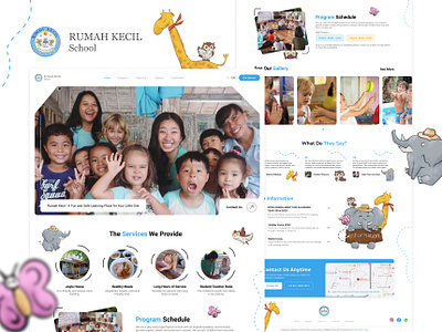 Children Learning Redesign Website animals blue children children website fun modern modern website redesign ui uiux ux website ui website uiux