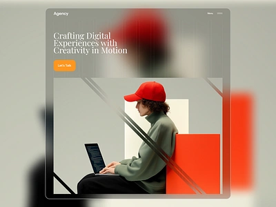 Digital agency hero section agency app blur cta framer graphic design hero section image landing page mask menu mobile navbar sans serif serif template ui ux webflow website