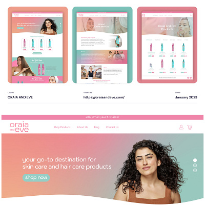 ORAIA AND EVE Website-E-Commerce cosmetics cosmeticswebsite designer e commerce hairproducts hiredesigner productdesign ui uidesigner uiux ux website websitedesigner websiteecommerce