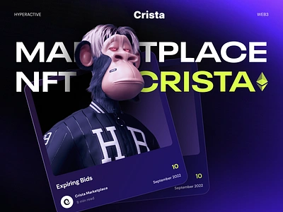 💸 Product design for the NFT Marketplace Crista | Hyperactive bitcoin blockchain crypto crypto wallet dark theme design fintech graphic design hyperactive marketplace nft nft marketplace platform product design saas token ui ux web design web3