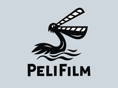 Pelican Film Logo bird brand business cinema clapperboard clips company emblem film icon insignia logo logotype movies pelican sign silhouette symbol trademark video