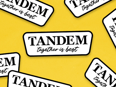 Tandem - Together is Best badge branding coffee coffeshop design greenville handmade illustration lettering logo merch patch south carolina tandem texture type typography