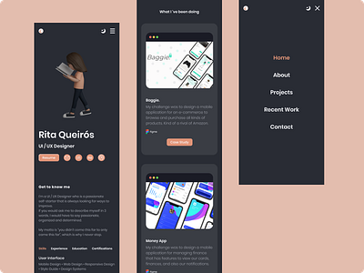 Personal Portfólio [Product Designer] dark mode landing page light mode mobile design product design user interface