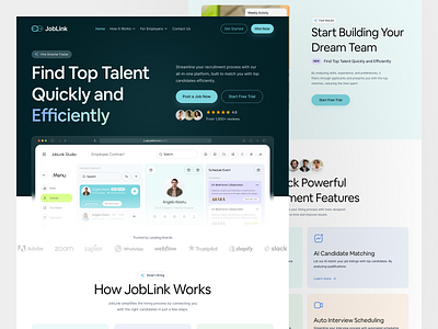 JobLink- Hiring Platform Landing Page hiring hiring landing page hiring platform job portal landing page recruit saas saas landing page saas website uiux web web design website