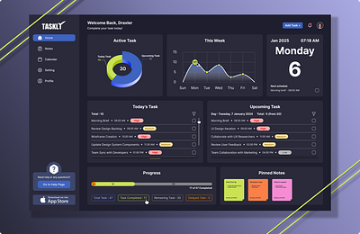 Taskly - Task Management Dashboard branding dashboard desktop productivity task management to do list ui ux website