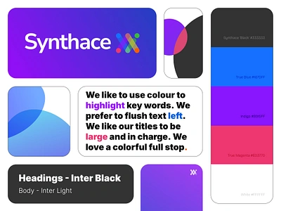 Synthace – Brand b2b biology biotech brand brand kit branding color palette creative direction gradients graphic design life sciences rd research development saas science social media stem typography visual language