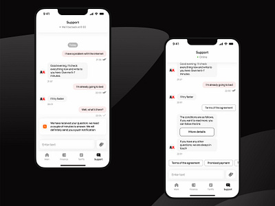 Support chat in provider mobile app app chat date design keyboard message phone service support theme ui ux