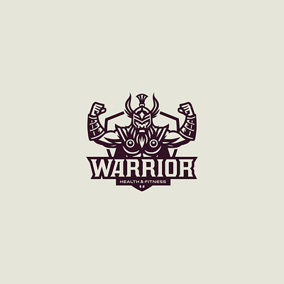 Logo for Warrior Health & Fitness branding clean creative design graphic design illustration logo mascot muscle strong vector warrior