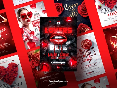 Creative Valentine's Day Flyer Templates creative flyer templates graphic design illustration love party party flyer photoshop poster valentine valentines day vday