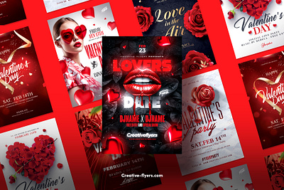 Creative Valentine's Day Flyer Templates creative flyer templates graphic design illustration love party party flyer photoshop poster valentine valentines day vday