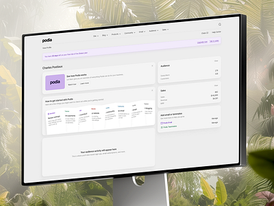 Podia - Web App Concept Redesign app app design branding cards clean concept design light mode minimal minimalist podia purple redesign saas saas design ui ux web web app web app design