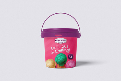 Ice Cream Bucket Mockup Bundle Set - Rielismee ice