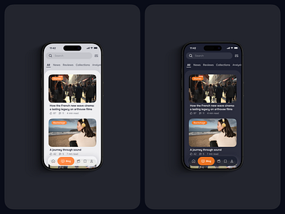 Cascade app — light & dark theme app design cinema app dark theme ios app light theme mockup online cinema ui ui design ui kit ux design