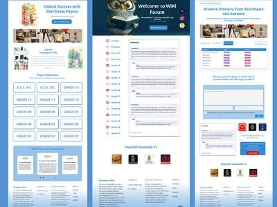 Past Paper Wiki design educational figma ui web design